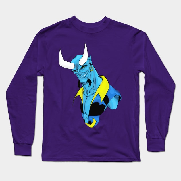 Blue Devil Long Sleeve T-Shirt by MentalPablum